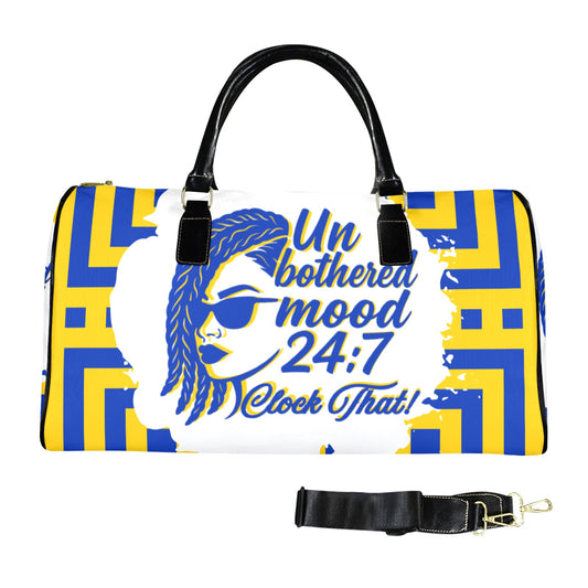 Clock That Mood (Blue/Gold) Travel Bags