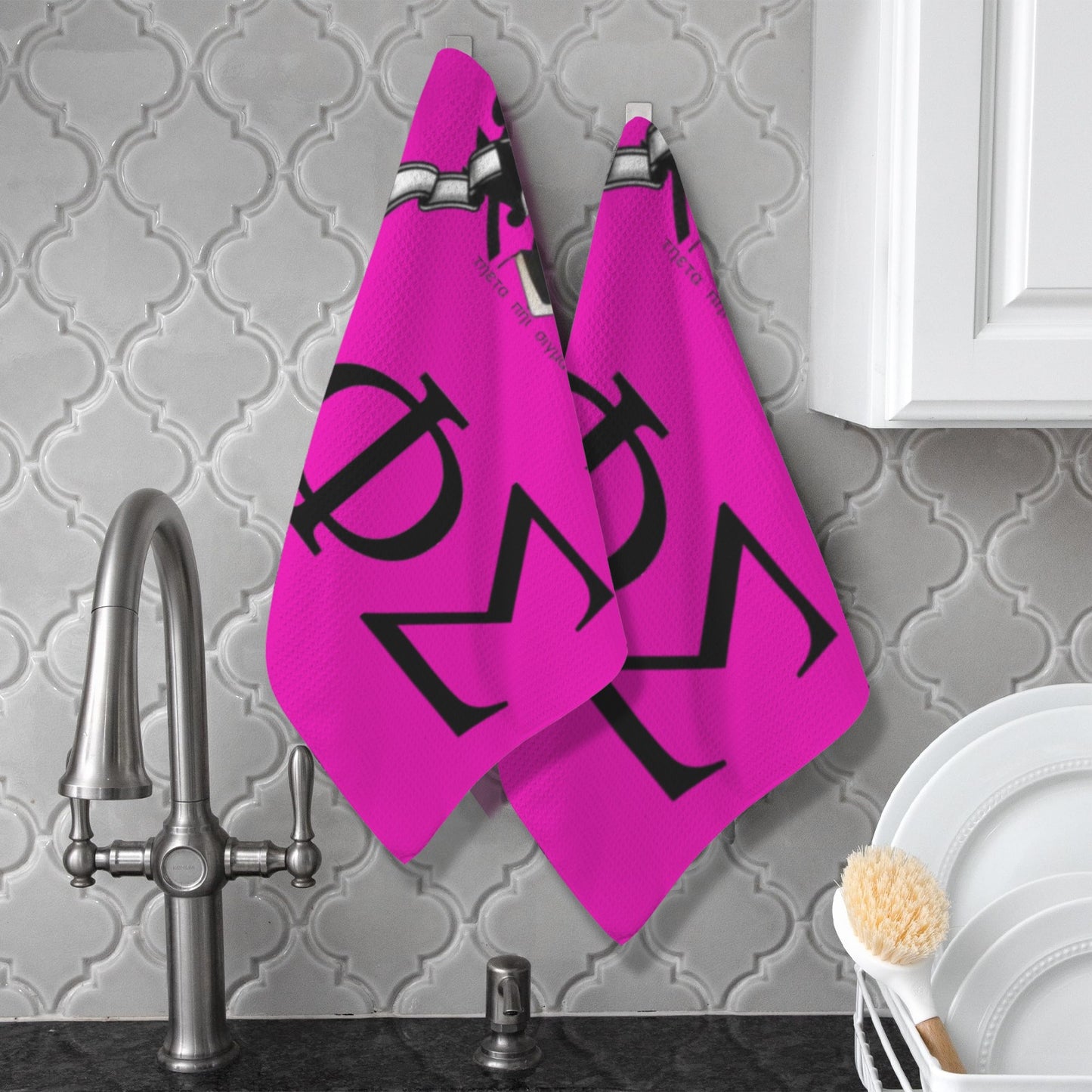 Theta Crest Kitchen Towels (Set of 2)
